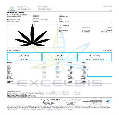 Hawaiian Punch COA IC